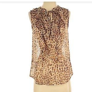 Ann Taylor LOFT sleeveless animal print blouse